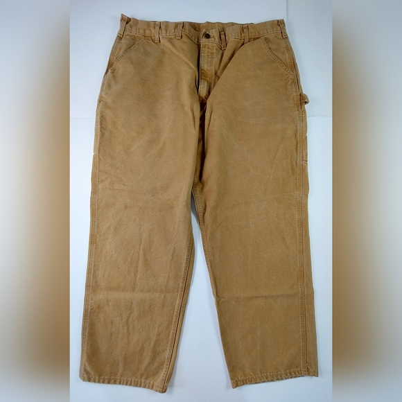 Carhartt Carpenter Pants Mens Size 44x32 Brown Original Dungaree Fit Workwear - Picture 1 of 8